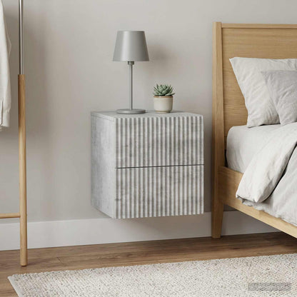 Wall-Mounted Bedside Cabinet 2 pcs Concrete Grey