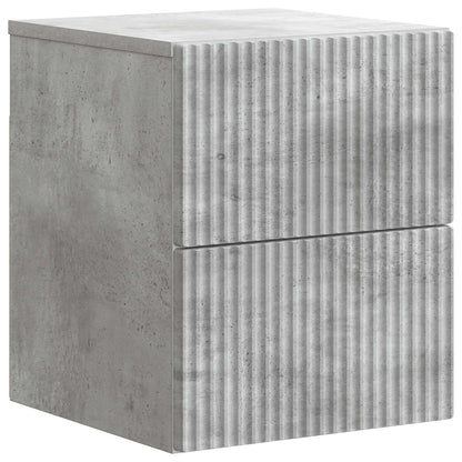 Wall-Mounted Bedside Cabinet with Drawer 2 pcs Concrete Grey