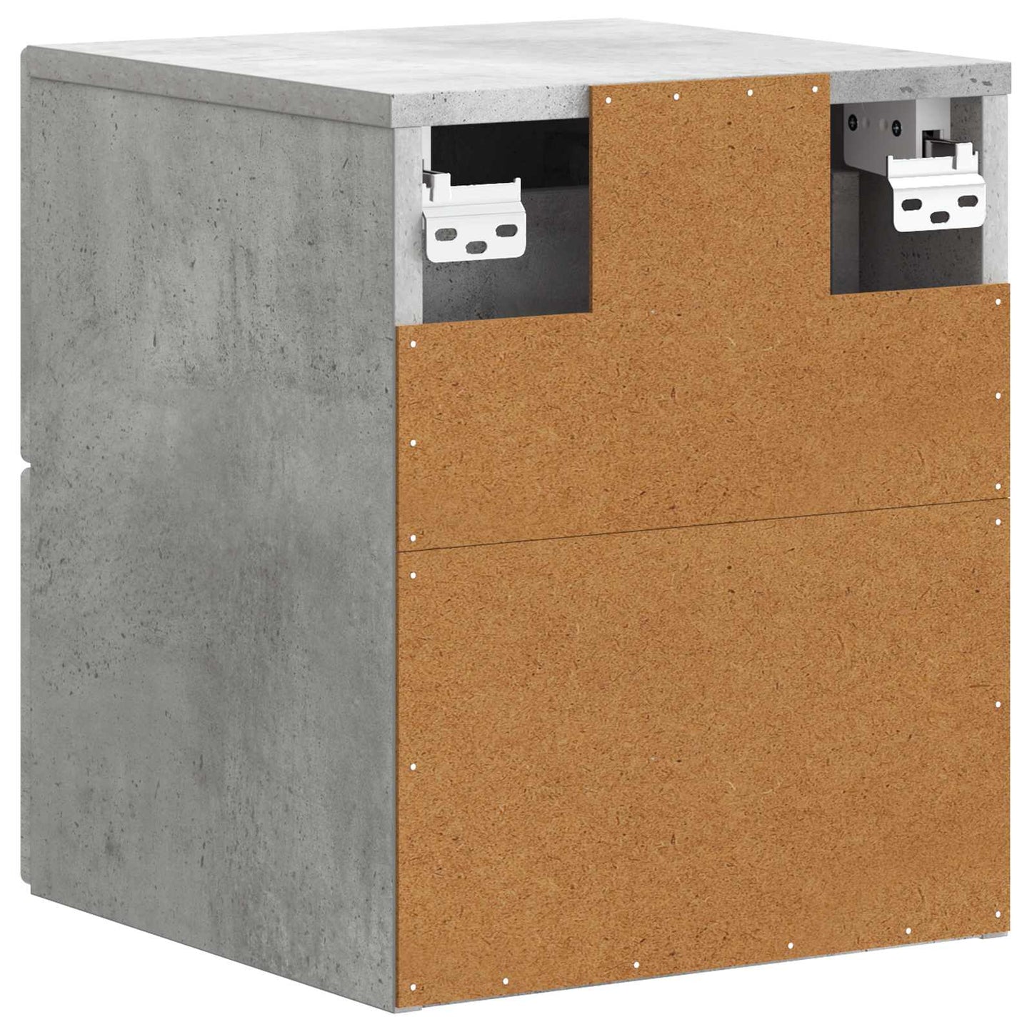 Wall-Mounted Bedside Cabinet with Drawer 2 pcs Concrete Grey