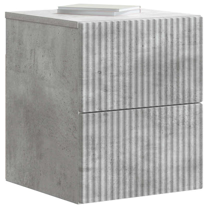 Wall-Mounted Bedside Cabinet with Drawer 2 pcs Concrete Grey