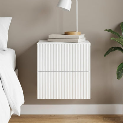 Wall-Mounted Bedside Cabinet High Gloss White 33 x 34.5 x 40 cm