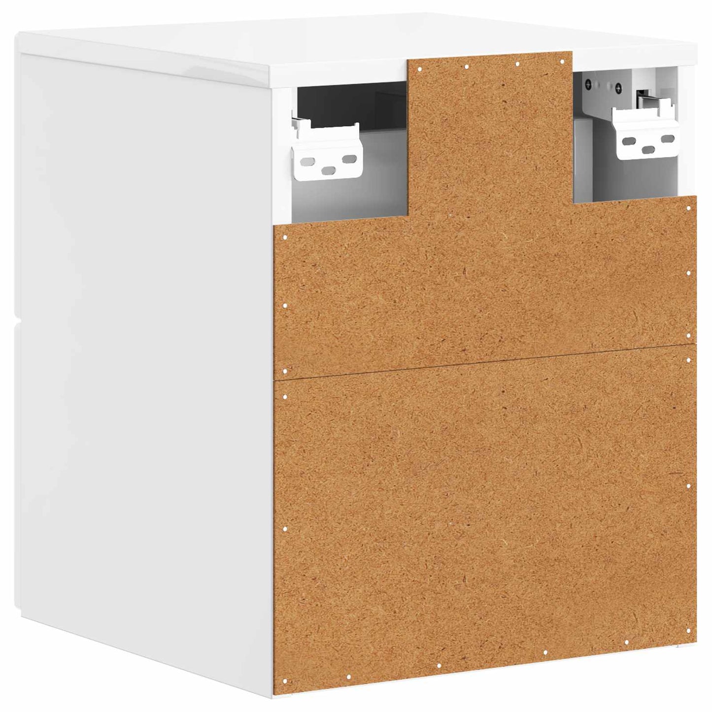 Wall-Mounted Bedside Cabinet with Drawer 2 pcs High Gloss White