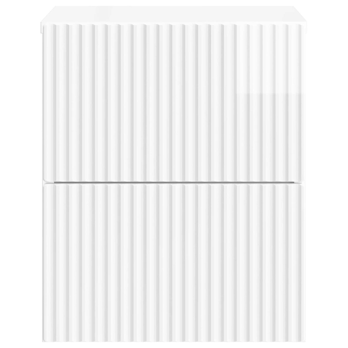 Wall-Mounted Bedside Cabinet with Drawer 2 pcs High Gloss White