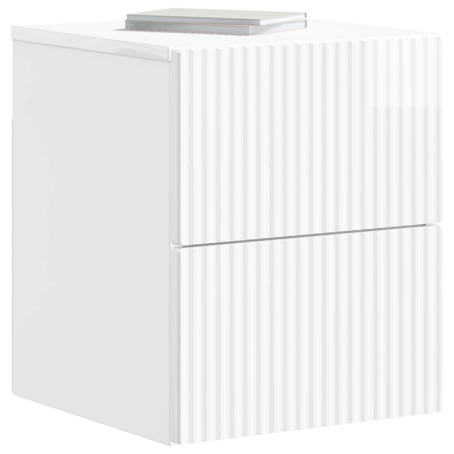 Wall-Mounted Bedside Cabinet with Drawer 2 pcs High Gloss White