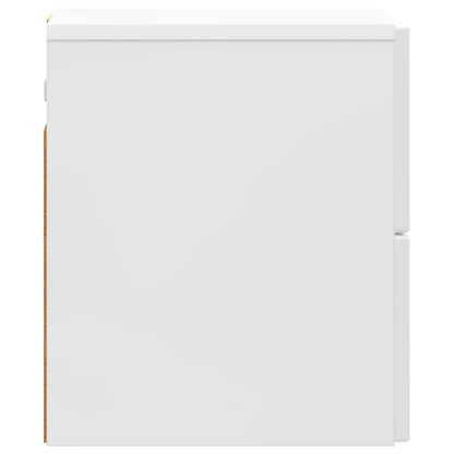 Wall-Mounted Bedside Cabinet with Drawer 2 pcs High Gloss White