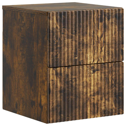 Wall-Mounted Bedside Cabinet Smoked Oak 33 x 34.5 x 40 cm