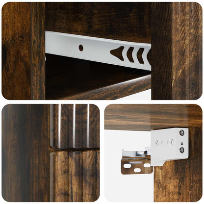Wall-Mounted Bedside Cabinet 2 pcs Smoked Oak 33 x 34.5 x 40 cm