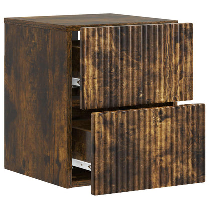 Wall-Mounted Bedside Cabinet 2 pcs Smoked Oak 33 x 34.5 x 40 cm
