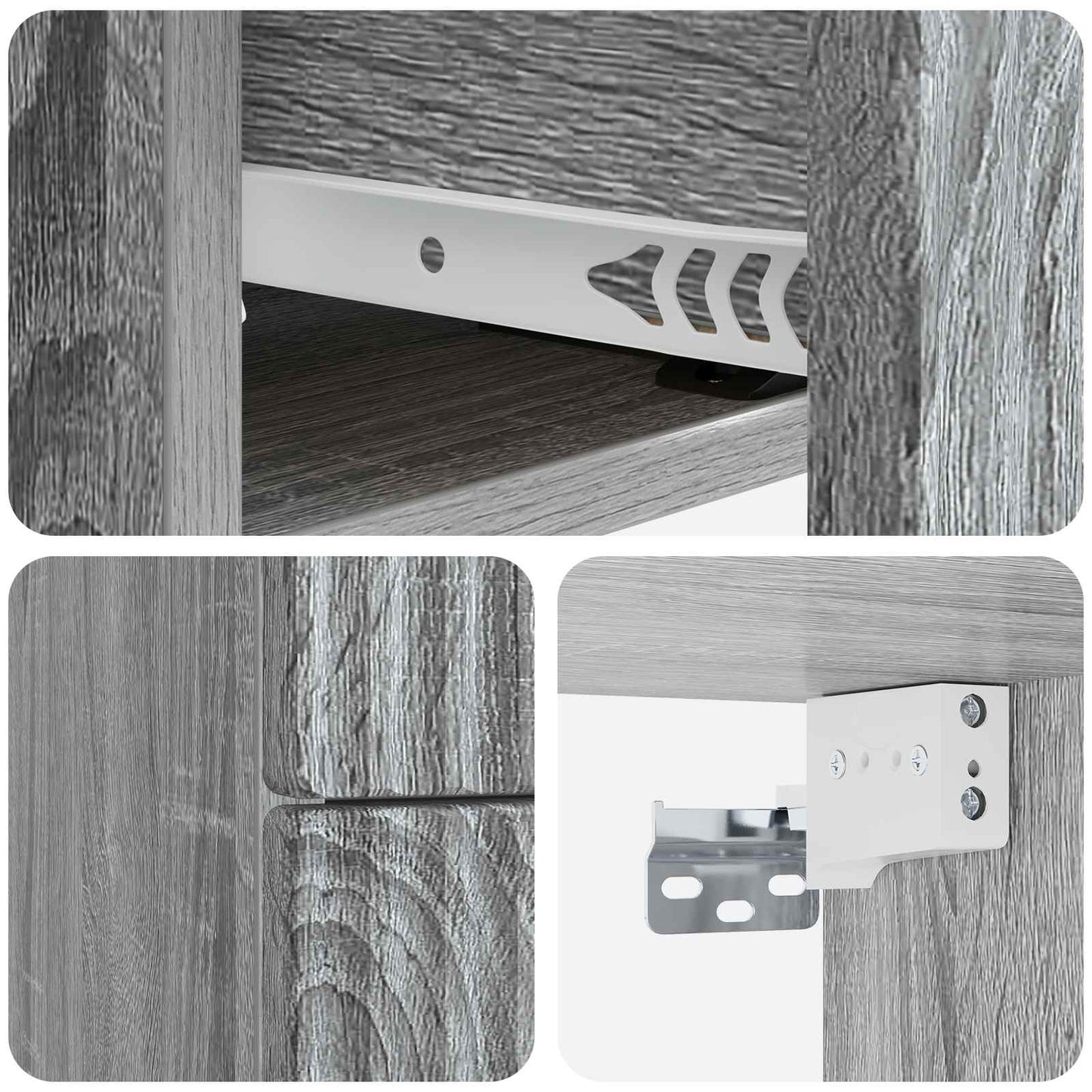 Wall-Mounted Bedside Cabinet Grey Sonoma 33 x 34.5 x 40 cm