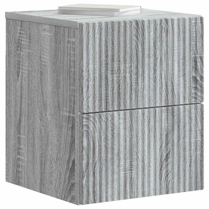 Wall-Mounted Bedside Cabinet Grey Sonoma 33 x 34.5 x 40 cm