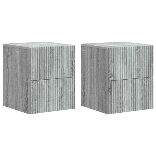 Wall-Mounted Bedside Cabinet 2 pcs Grey Sonoma