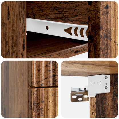 Wall-Mounted Bedside Cabinet Old Wood 33 x 34.5 x 40 cm