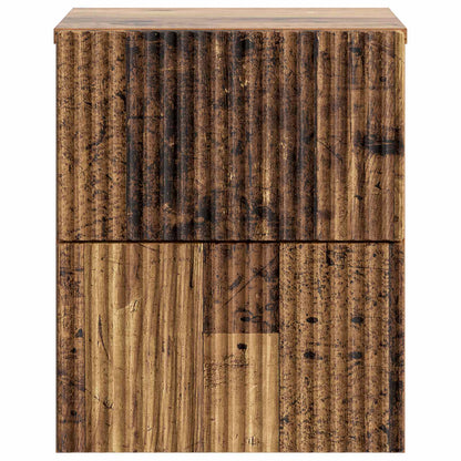 Wall-Mounted Bedside Cabinet Old Wood 33 x 34.5 x 40 cm