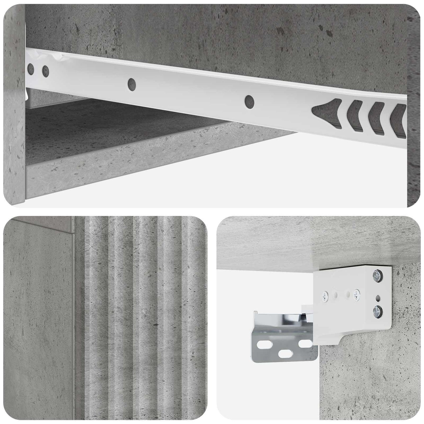Wall-Mounted Side Table Concrete Grey 59 x 34.5 x 17 cm