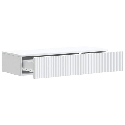 Wall-Mounted Side Table Wall-mounted White 87.5 x 34.5 x 17 cm