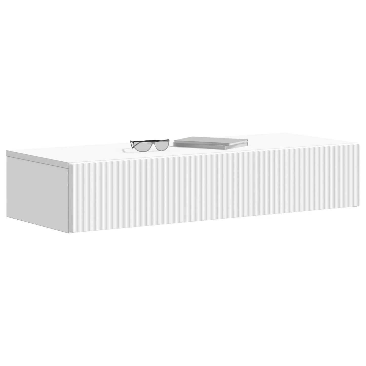 Wall-Mounted Side Table Wall-mounted White 87.5 x 34.5 x 17 cm