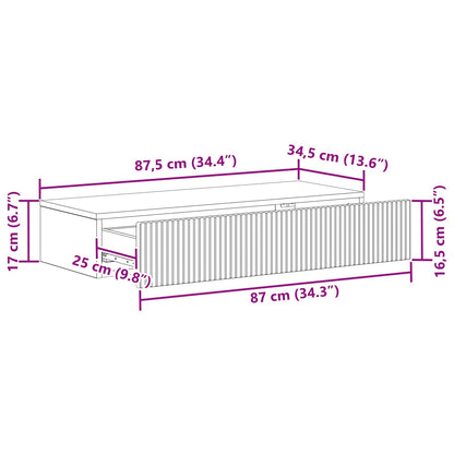 Wall-Mounted Side Table Wall-mounted White 87.5 x 34.5 x 17 cm