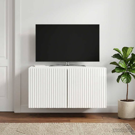 Wall-Mounted TV Cabinet 59.5 x 41 x 30 cm High Gloss White