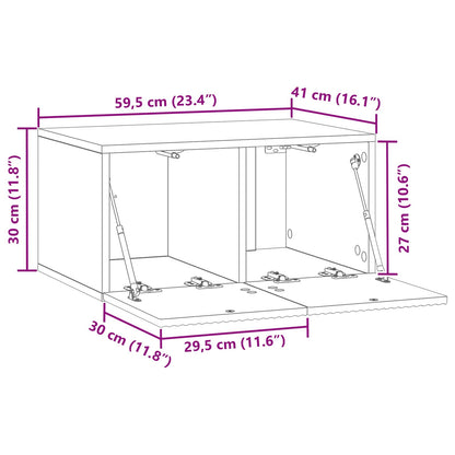 Wall-Mounted TV Cabinet Smoked Oak 59.5 x 41 x 30 cm