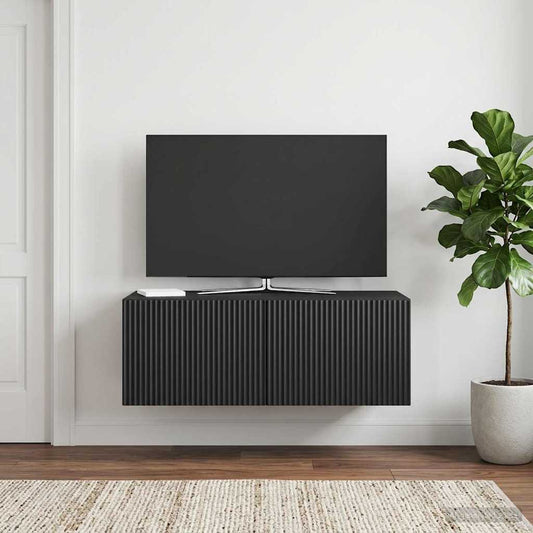 Wall-Mounted TV Cabinet 78.5 x 41 x 30 cm Black Engineered Wood