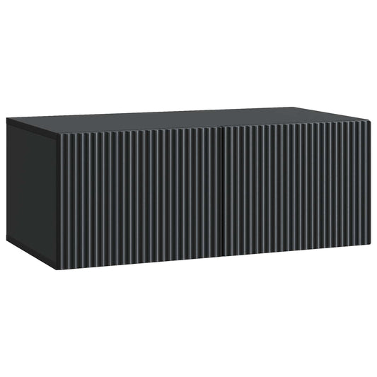 Wall-Mounted TV Cabinet 78.5 x 41 x 30 cm Black Engineered Wood