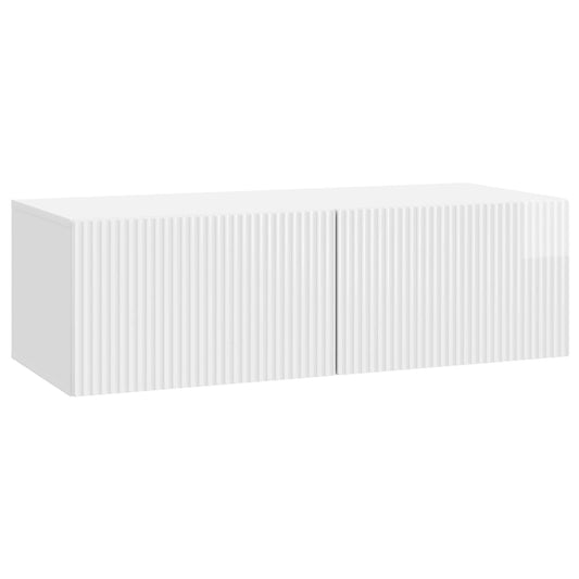 Wall-Mounted TV Cabinet 98 x 41 x 30 cm High Gloss White