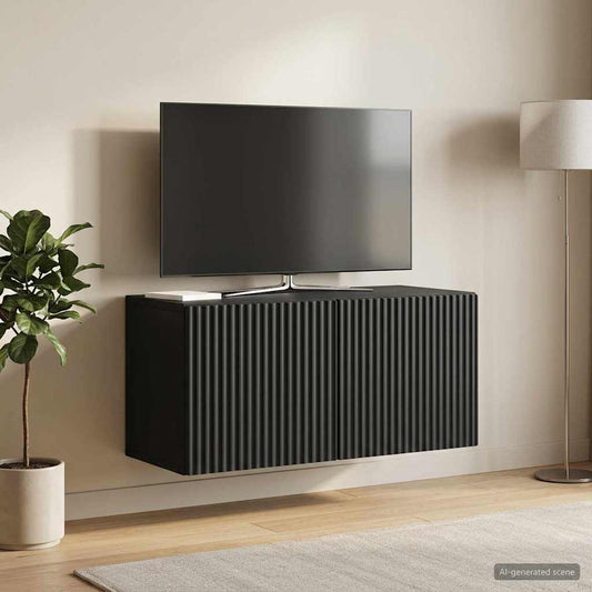 Wall-Mounted TV Cabinet 59.5 x 31 x 30 cm Black Engineered Wood