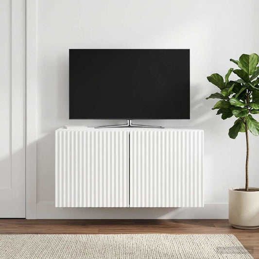 Wall-Mounted TV Cabinet 59.5 x 31 x 30 cm High Gloss White