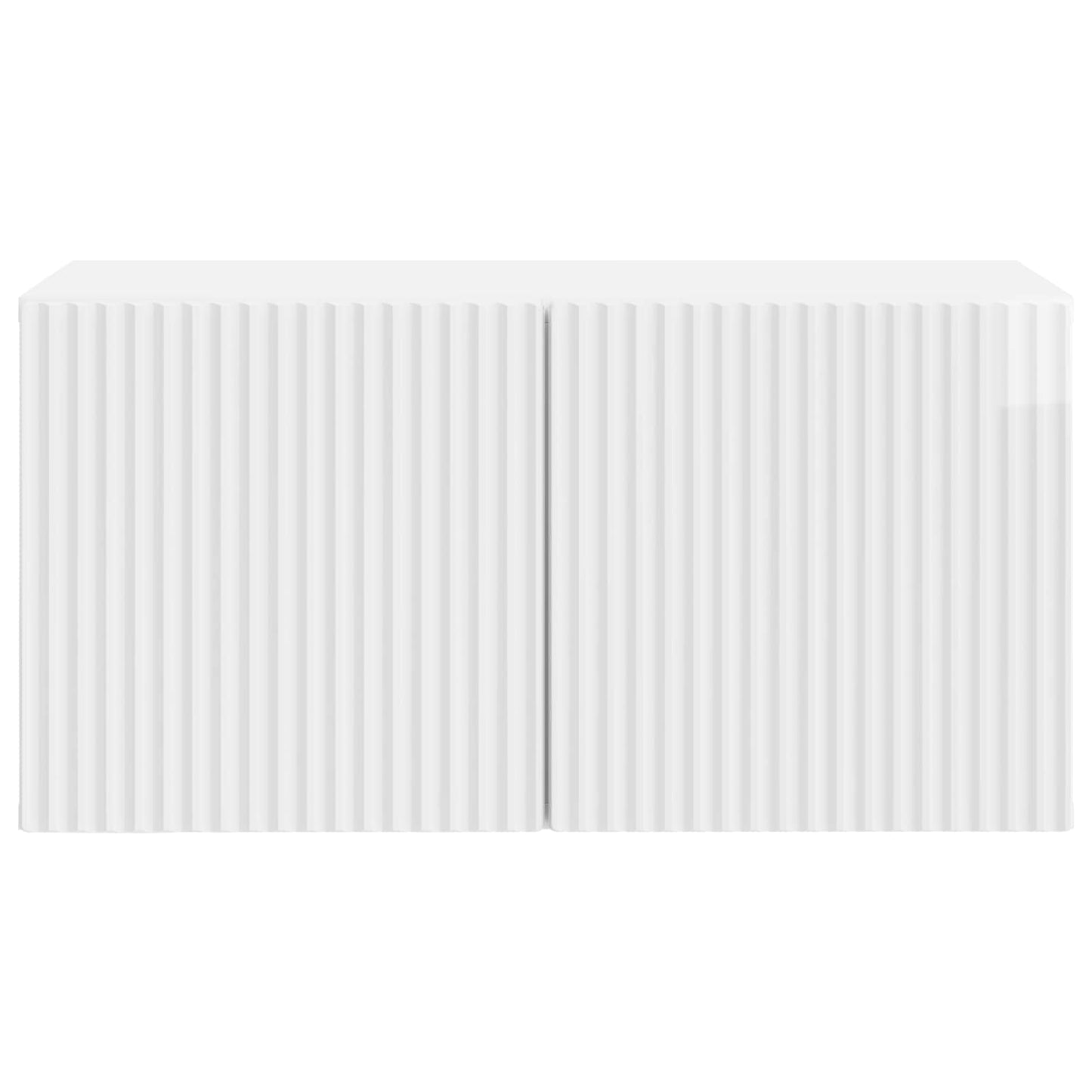 Wall-Mounted TV Cabinet High Gloss White 59.5 x 31 x 30 cm
