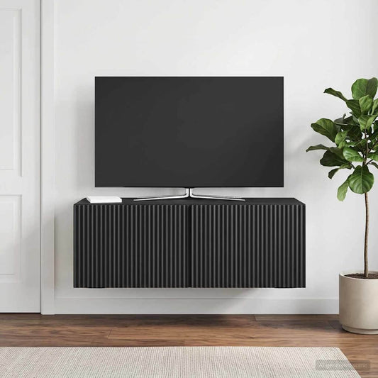 Wall-Mounted TV Cabinet 78.5 x 31 x 30 cm Black Engineered Wood
