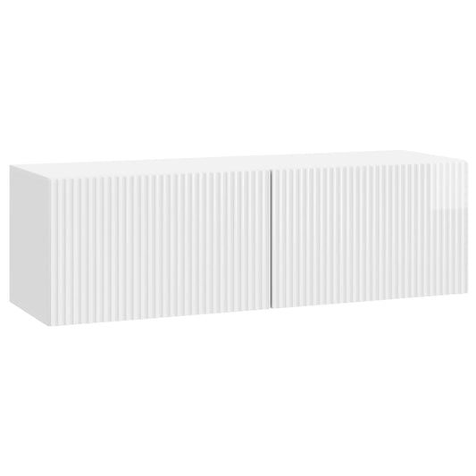 Wall-Mounted TV Cabinet 98 x 31 x 30 cm High Gloss White