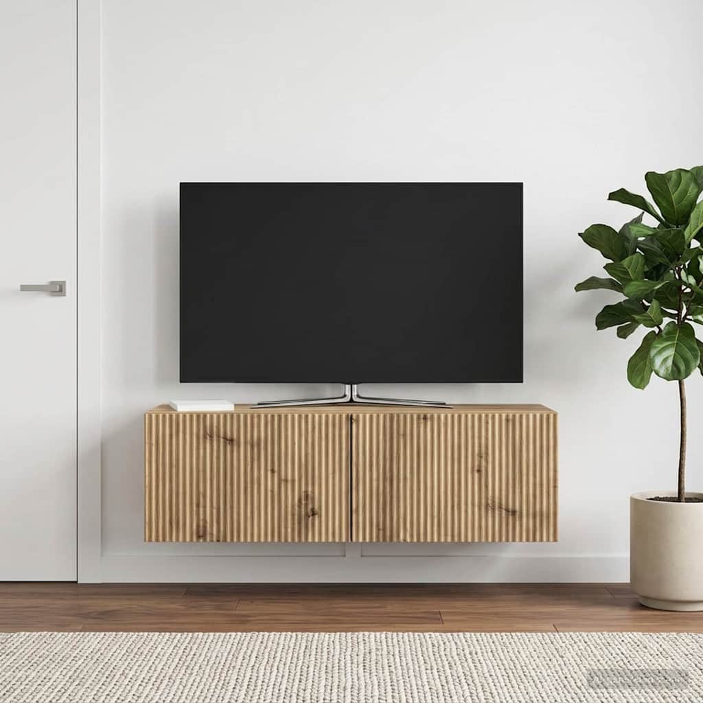 Wall-Mounted TV Cabinet 98 x 31 x 30 cm Artisan Oak