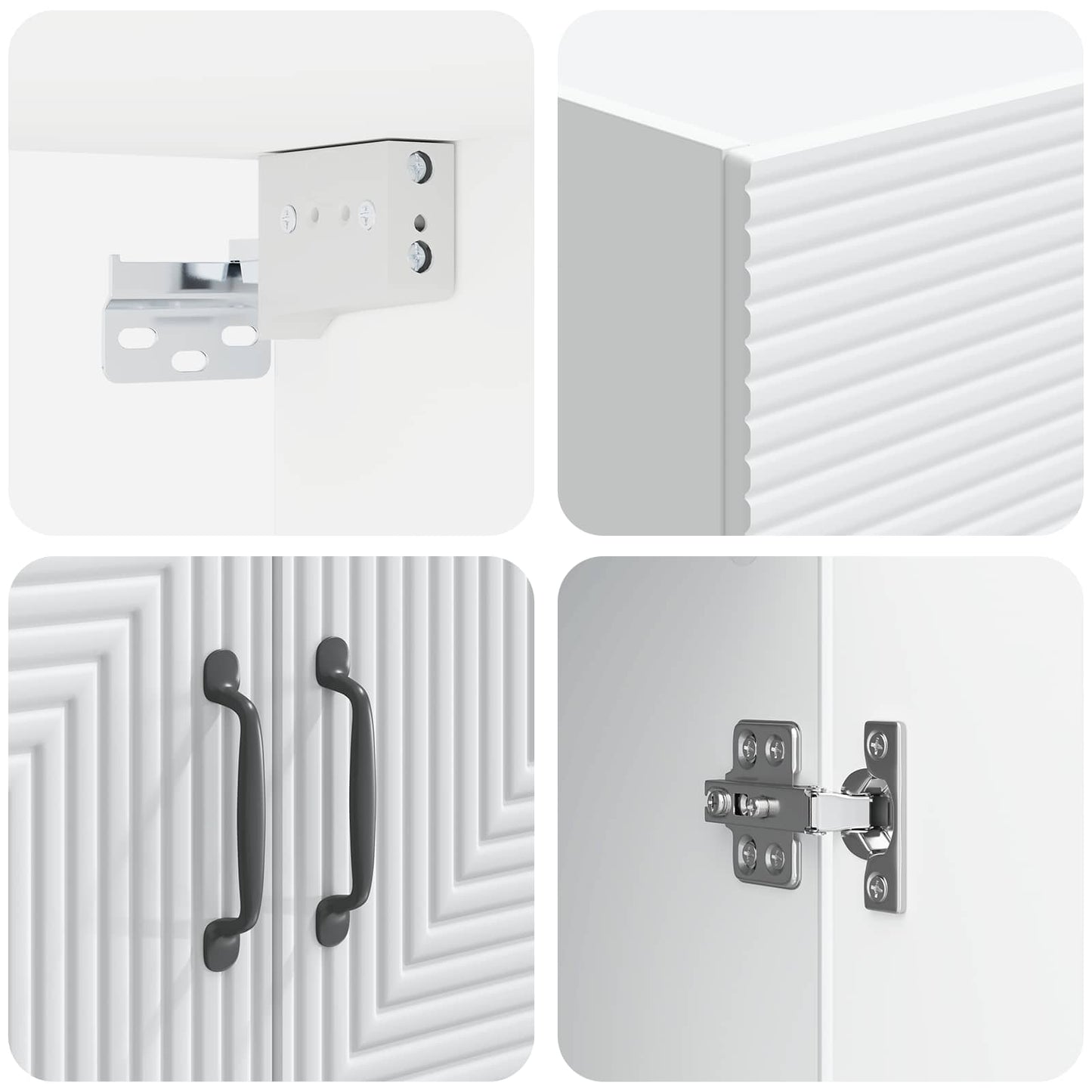 Wall-Mounted Cabinet White 66 x 34.5 x 90 cm Engineered Wood