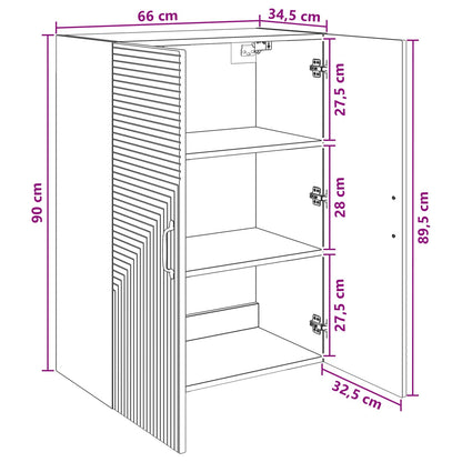 Wall-Mounted Cabinet White 66 x 34.5 x 90 cm Engineered Wood