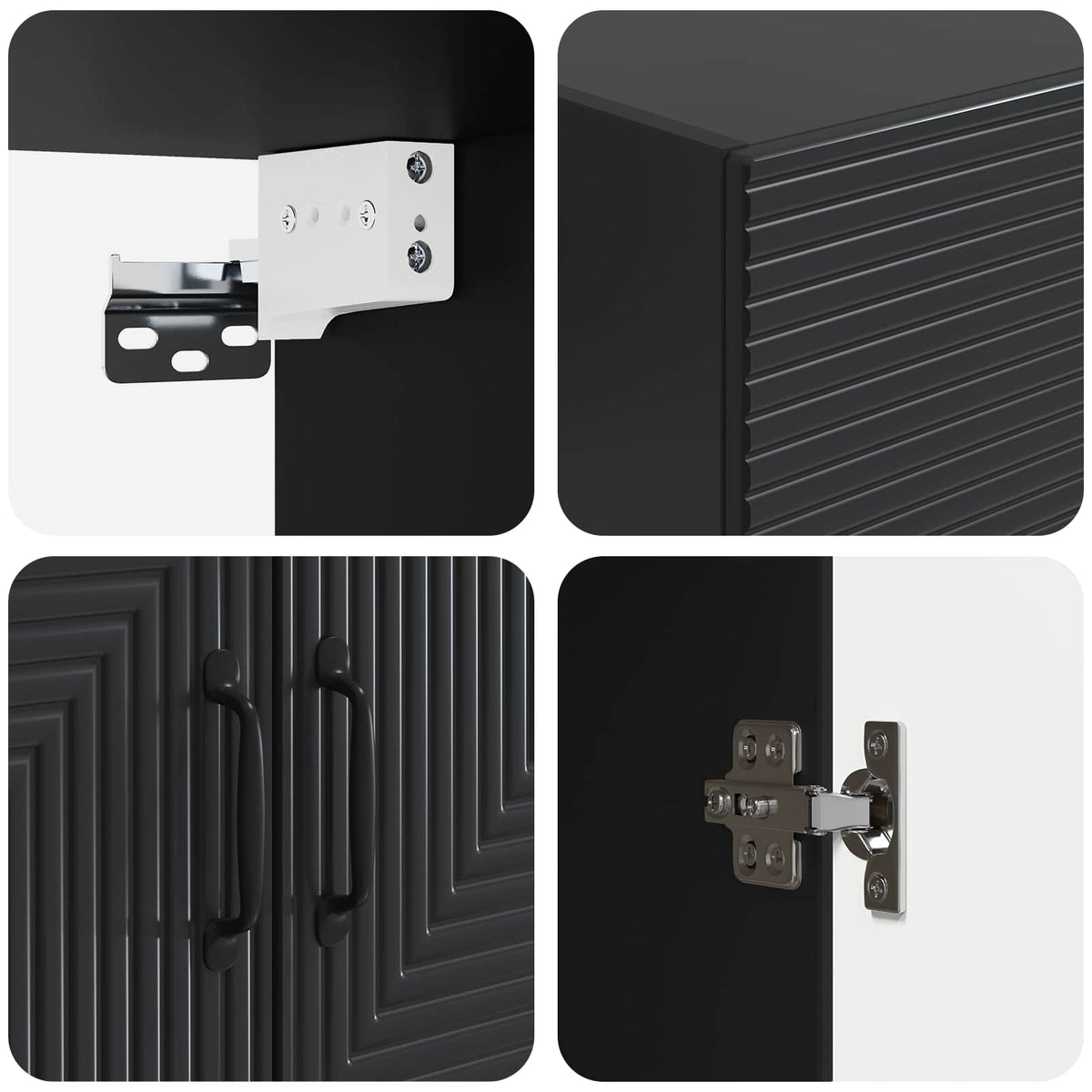 Wall-Mounted Cabinet Black 66 x 34.5 x 90 cm Engineered Wood