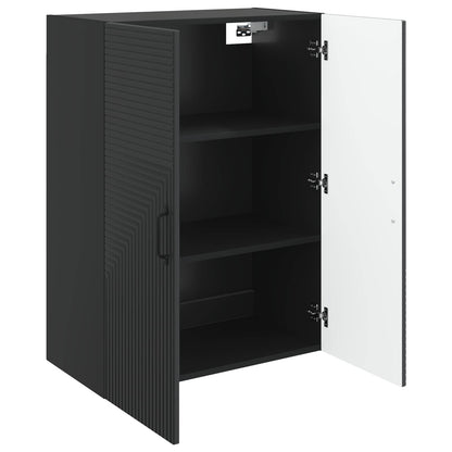 Wall-Mounted Cabinet Black 66 x 34.5 x 90 cm Engineered Wood