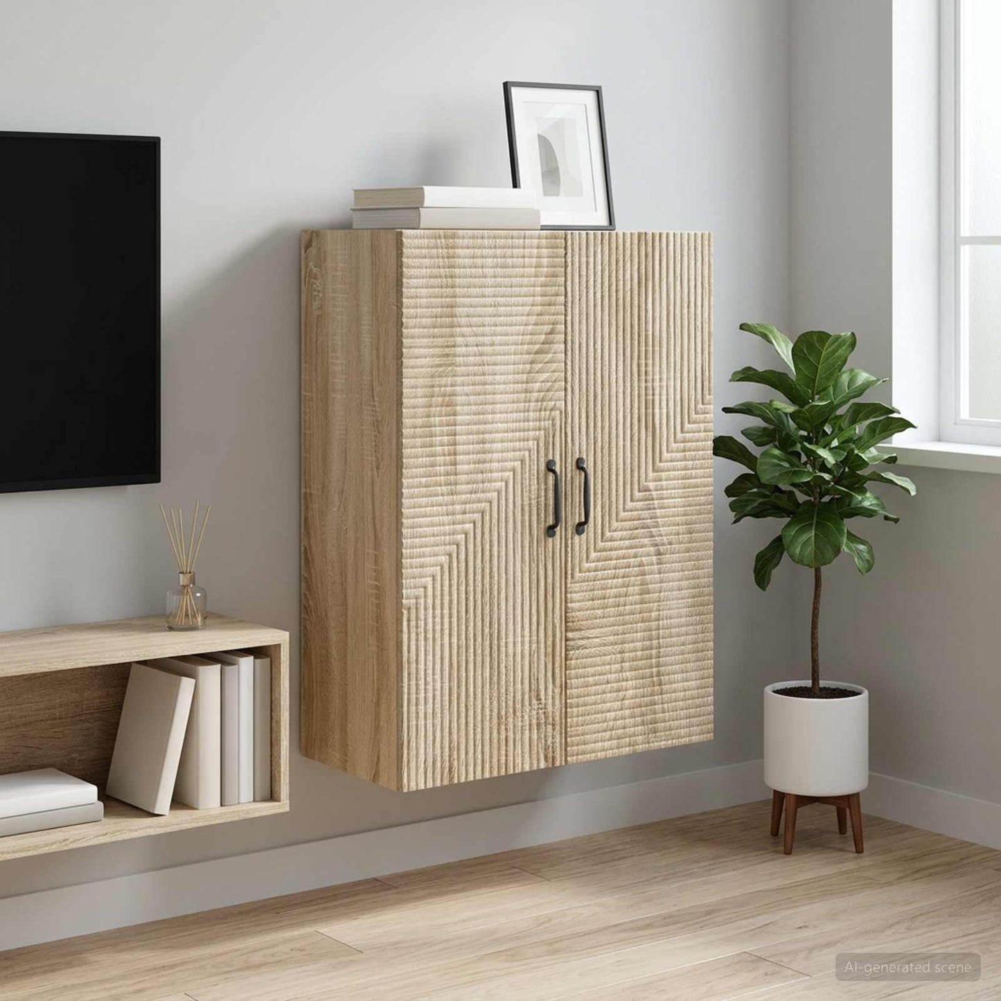 Wall-Mounted Cabinet Sonoma Oak 66 x 34.5 x 90 cm