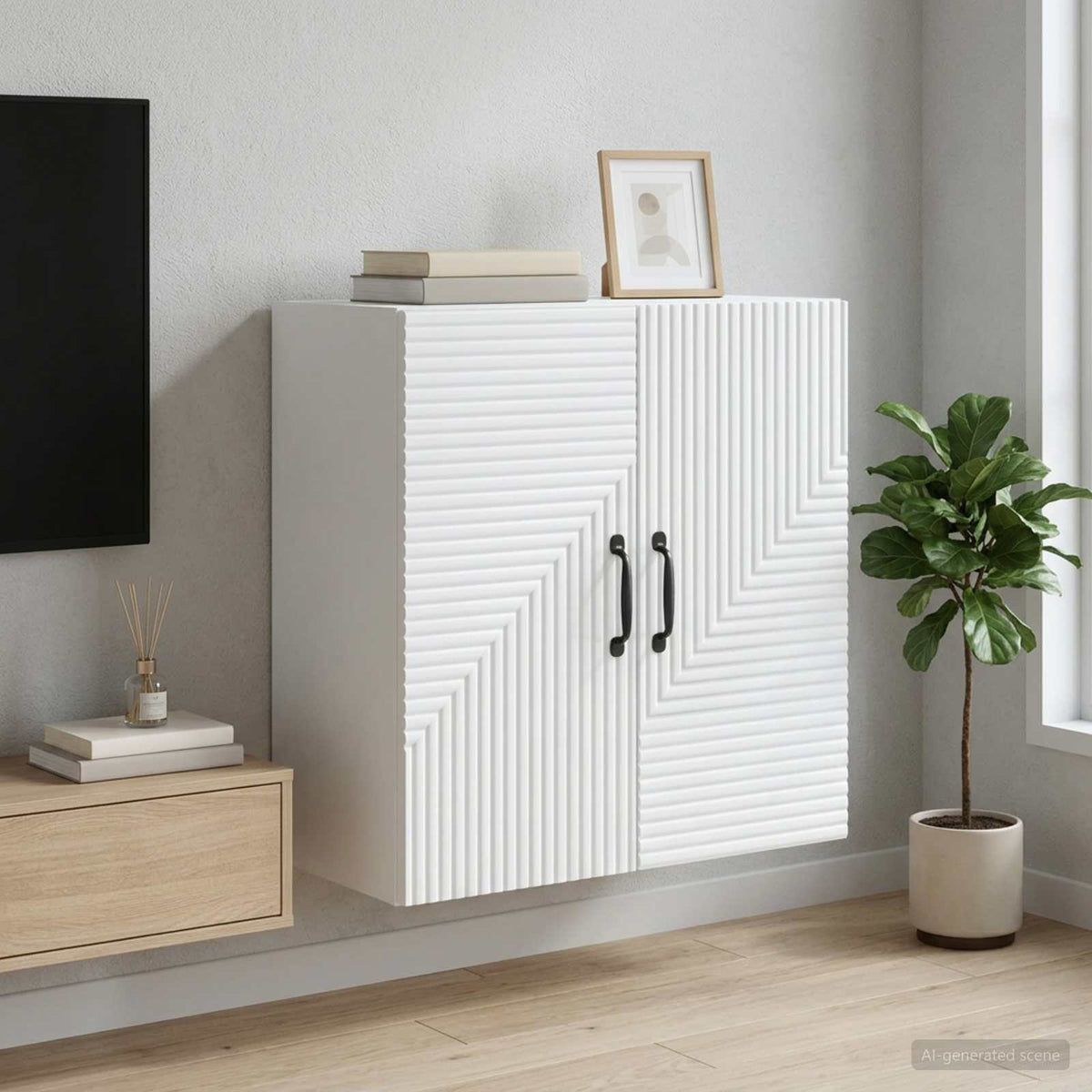 Wall-Mounted Cabinet White 59 x 31 x 60 cm Engineered Wood