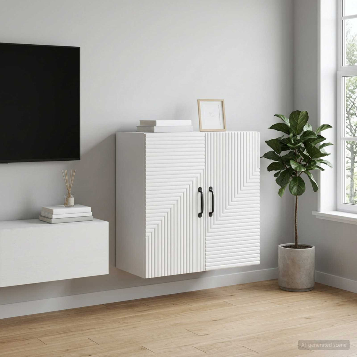 Wall-Mounted Cabinet High Gloss White 59 x 31 x 60 cm
