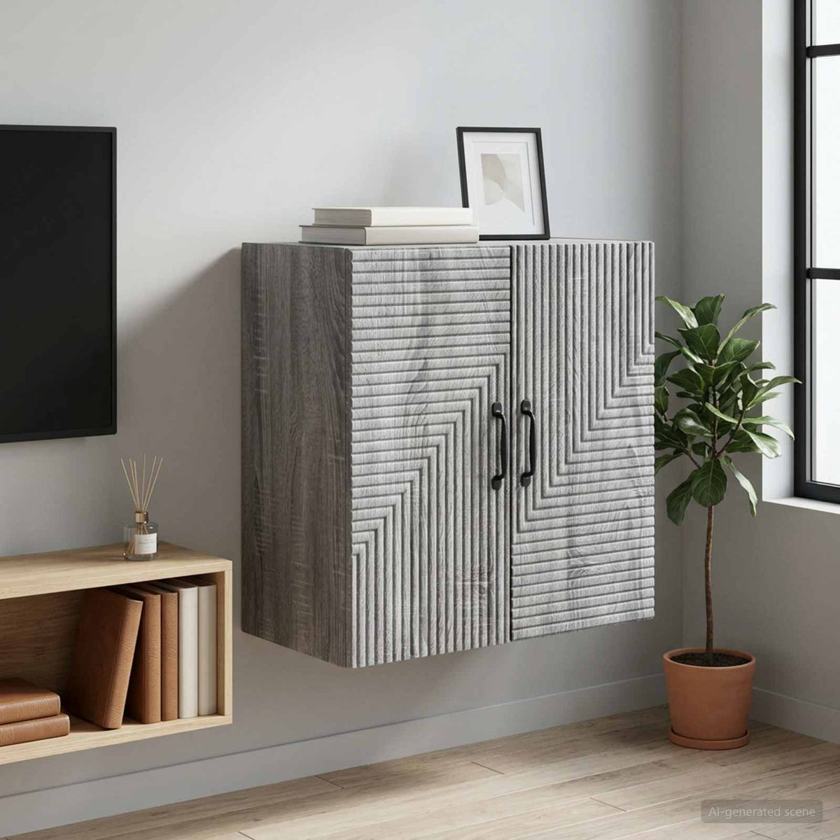 Wall-Mounted Cabinet Grey Sonoma 59 x 31 x 60 cm