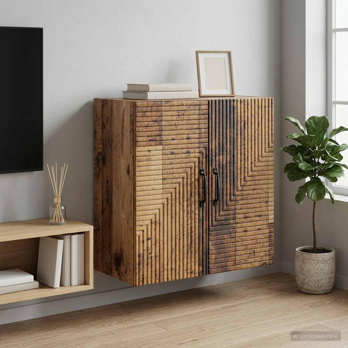 Wall-Mounted Cabinet Old Wood 59 x 31 x 60 cm Engineered Wood