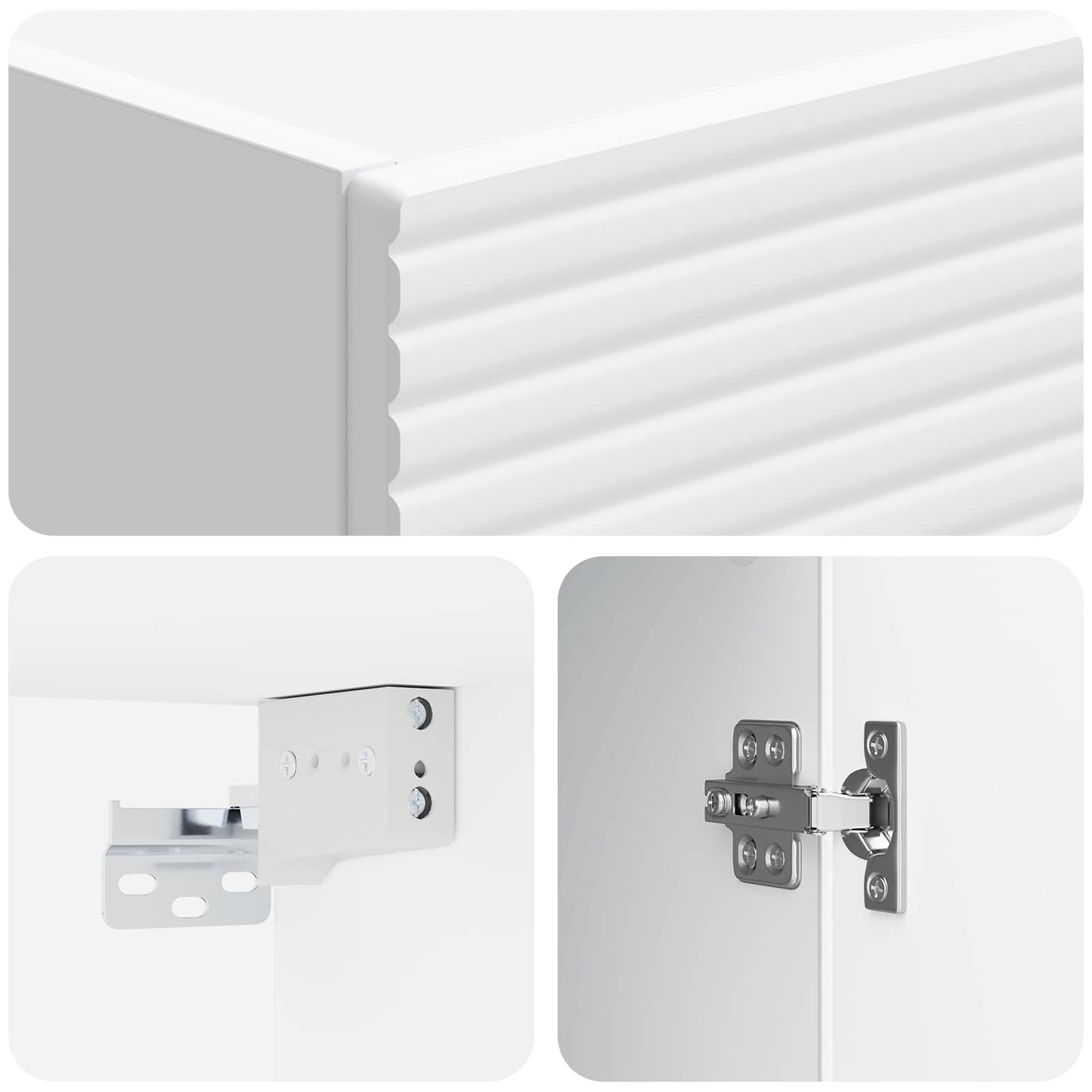 Wall-Mounted Cabinet White 33 x 34.5 x 90 cm Engineered Wood