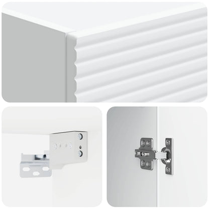 Wall-Mounted Cabinet White 33 x 34.5 x 90 cm Engineered Wood