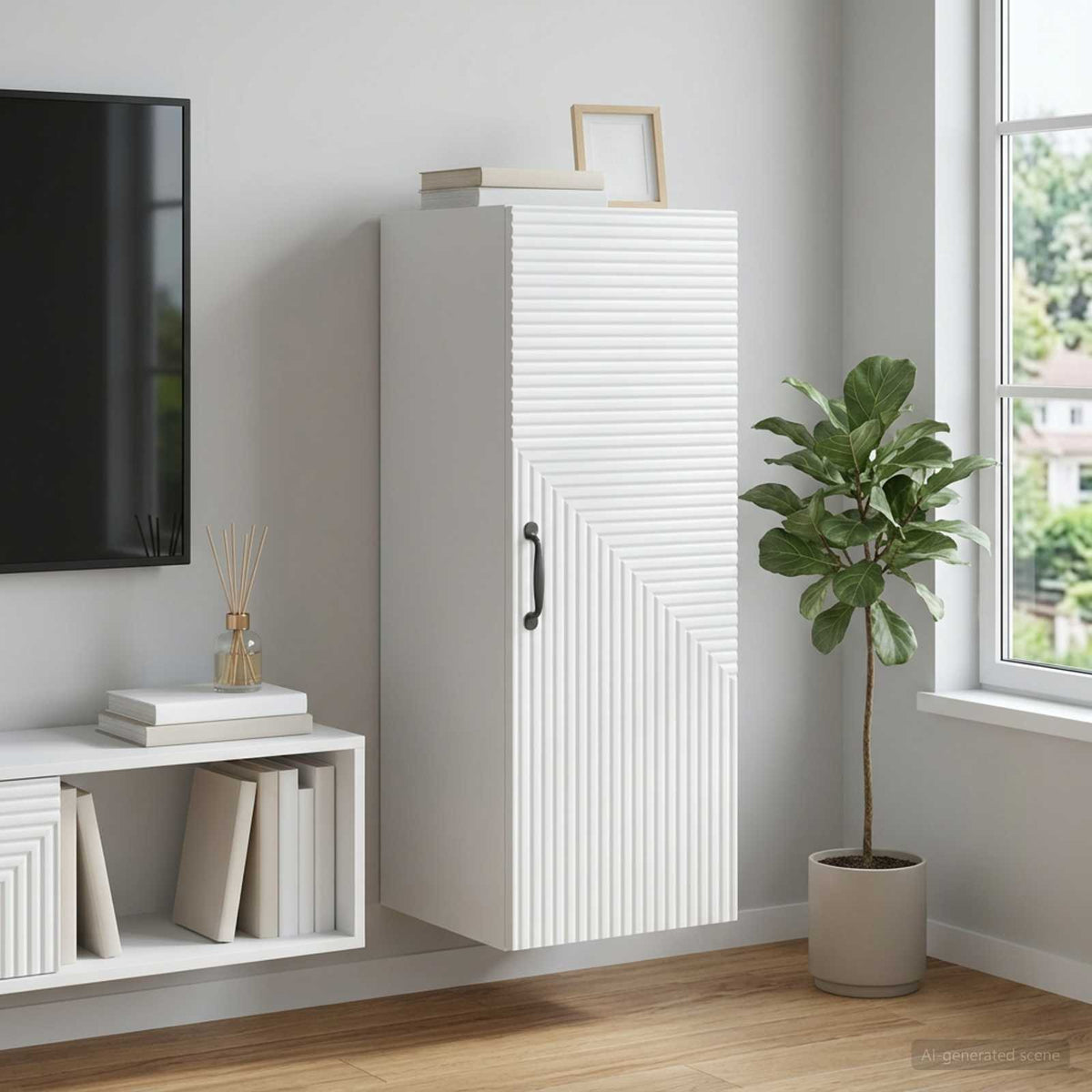 Wall-Mounted Cabinet White 33 x 34.5 x 90 cm Engineered Wood