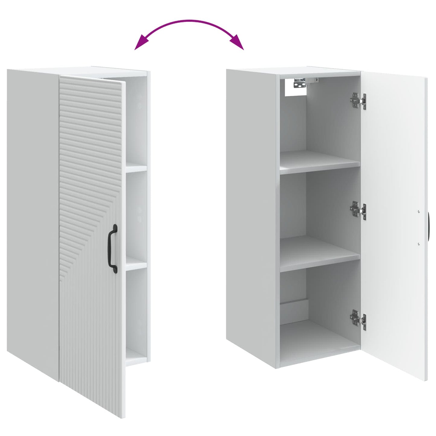 Wall-Mounted Cabinet White 33 x 34.5 x 90 cm Engineered Wood
