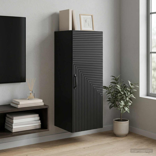 Wall-Mounted Cabinet Black 33 x 34.5 x 90 cm Engineered Wood