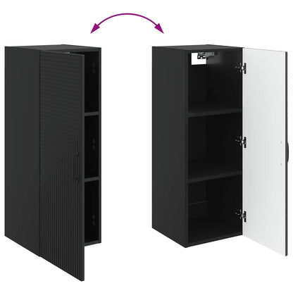 Wall-Mounted Cabinet Black 33 x 34.5 x 90 cm Engineered Wood