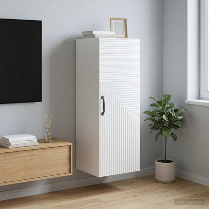 Wall-Mounted Cabinet High Gloss White 33 x 34.5 x 90 cm