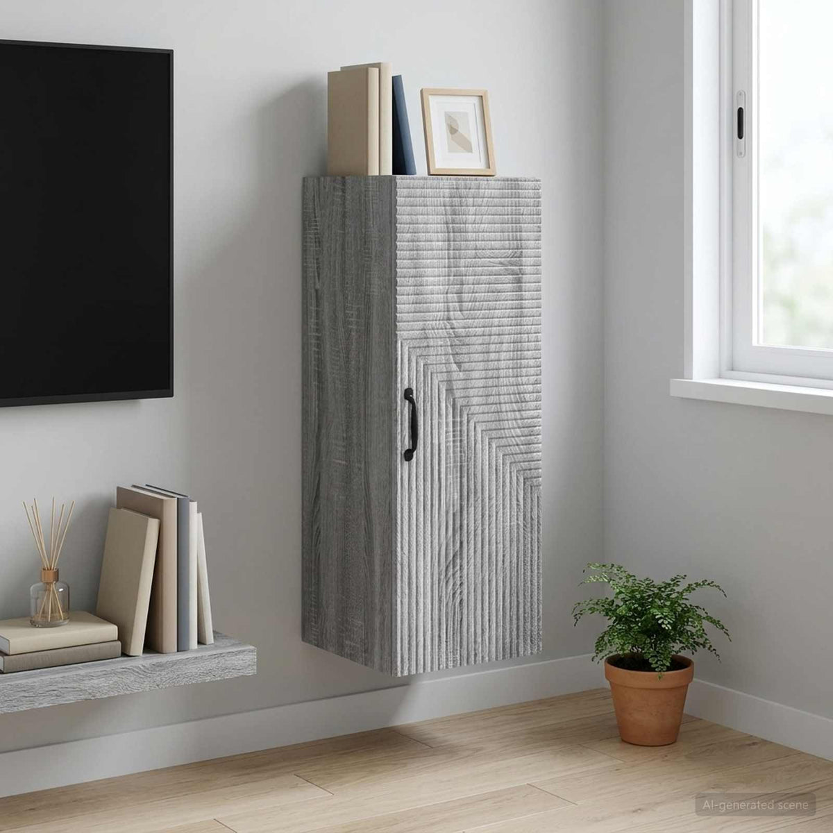 Wall-Mounted Cabinet Grey Sonoma 33 x 34.5 x 90 cm
