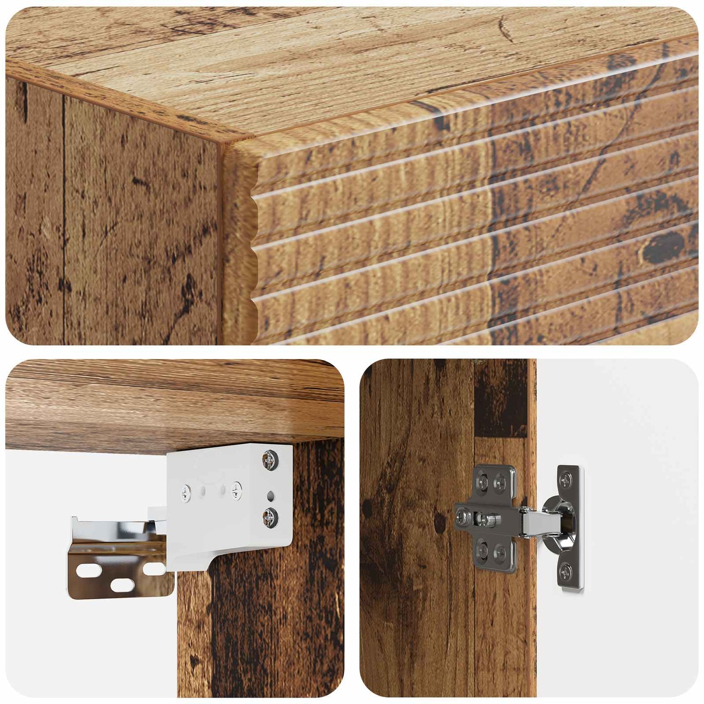 Wall-Mounted Cabinet Old Wood 33 x 34.5 x 90 cm Engineered Wood